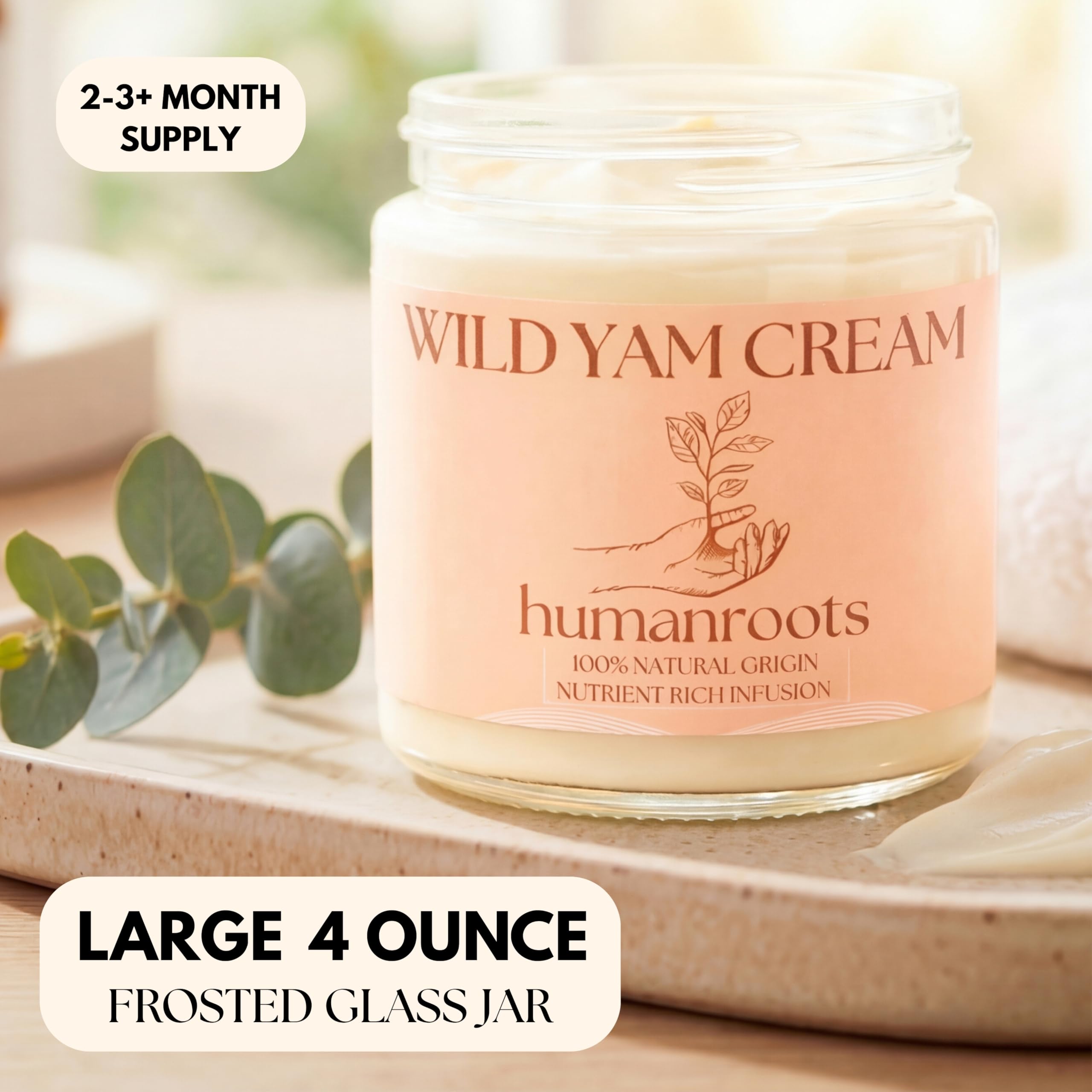 humanroots cream texture closeup illustrating lightweight absorbent formula benefit
