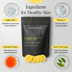 humanroots pad drenched in solution showing active ingredients and immediate hydration