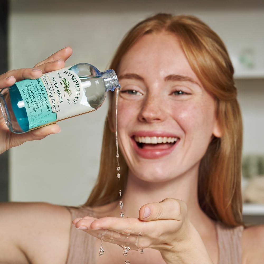 Humphreys bottle next to aloe leaf emphasizing soothing hydration benefit