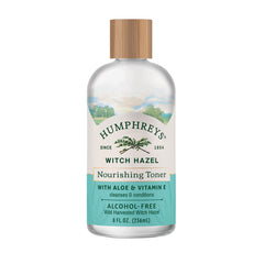 Humphreys front bottle showing cleanser-friendly toner and clean packaging benefit