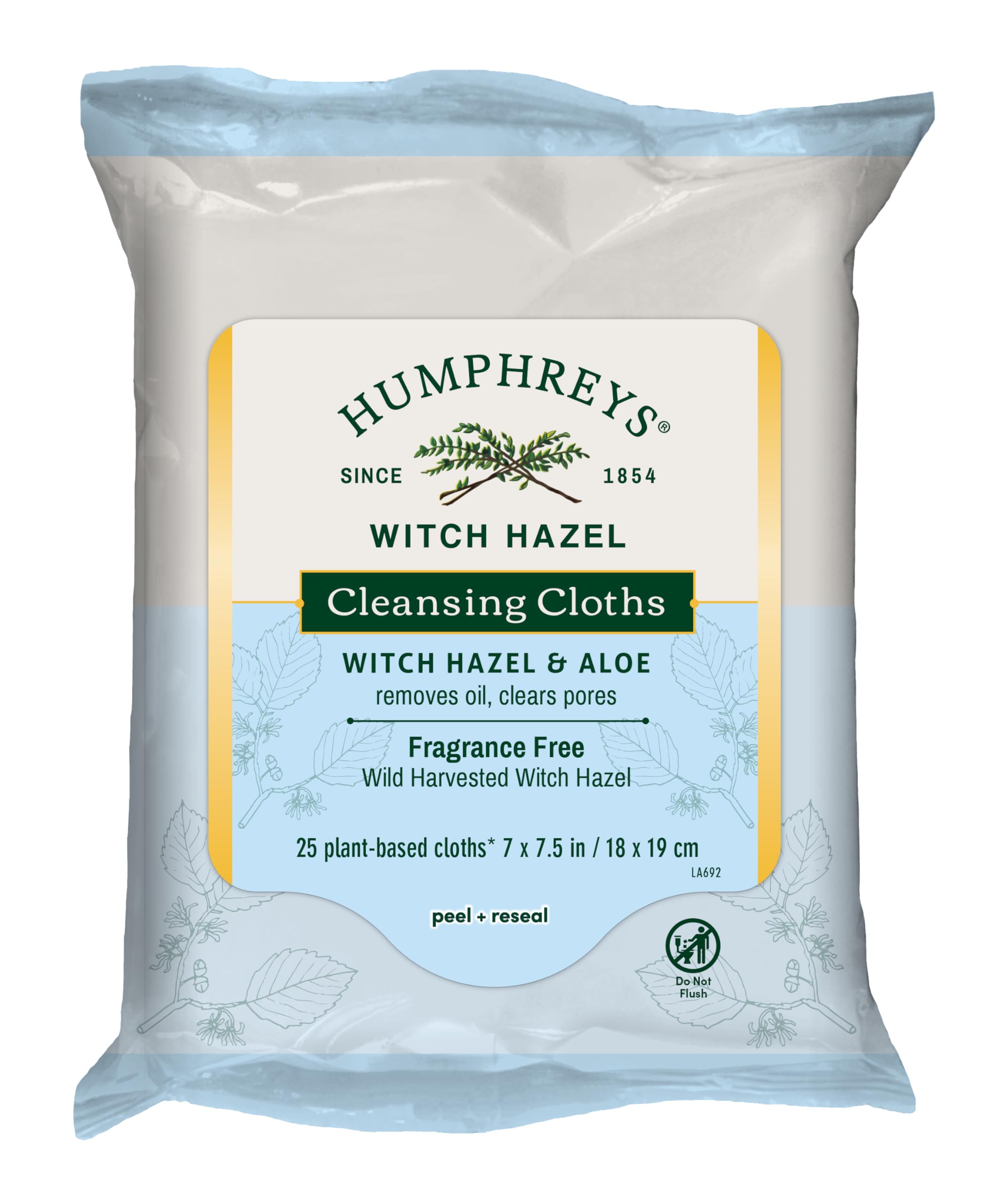 Humphreys front packaging showing 25 wipes and benefits