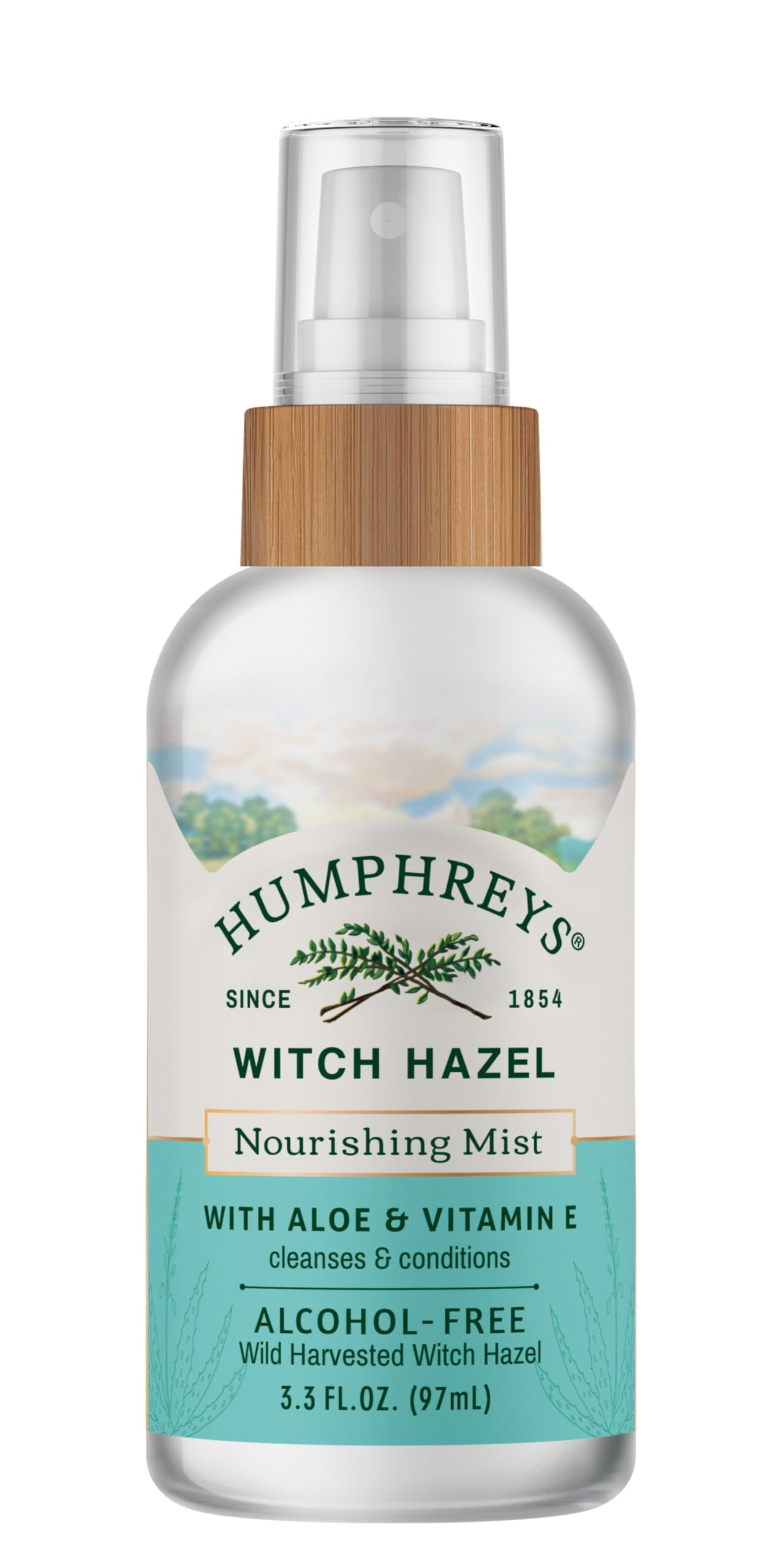 Humphreys bottle front packaging showing clean botanical design and travel benefit