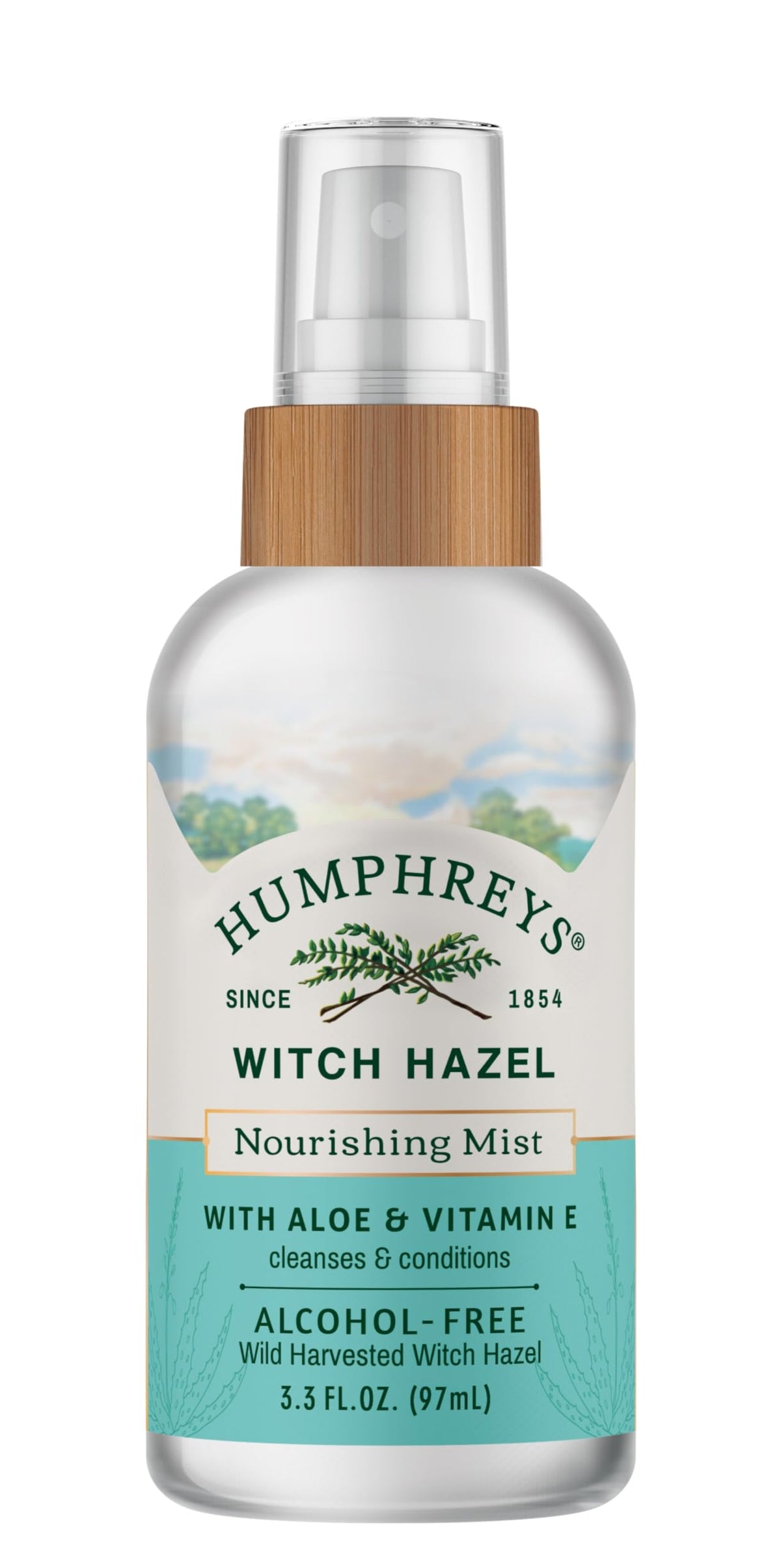 Humphreys bottle front packaging showing clean botanical design and travel benefit