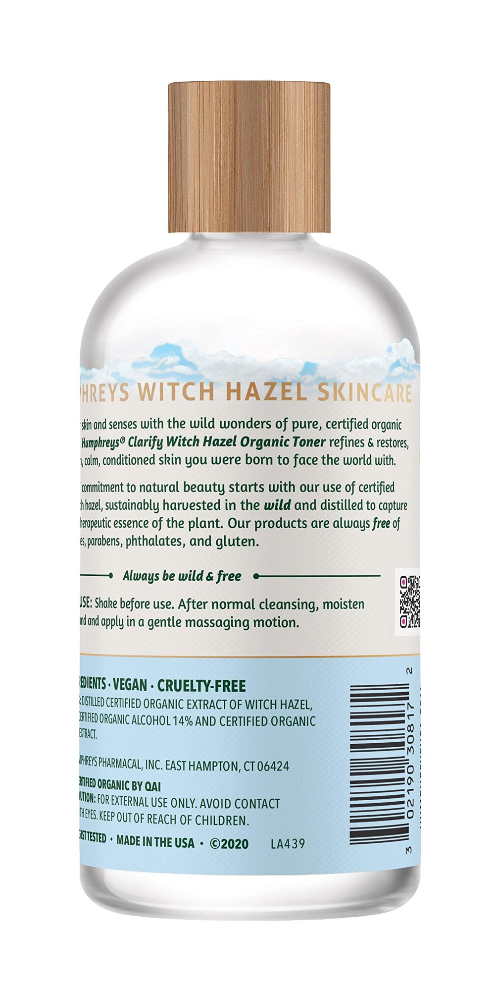 Humphreys back label close-up with ingredient list for informed use