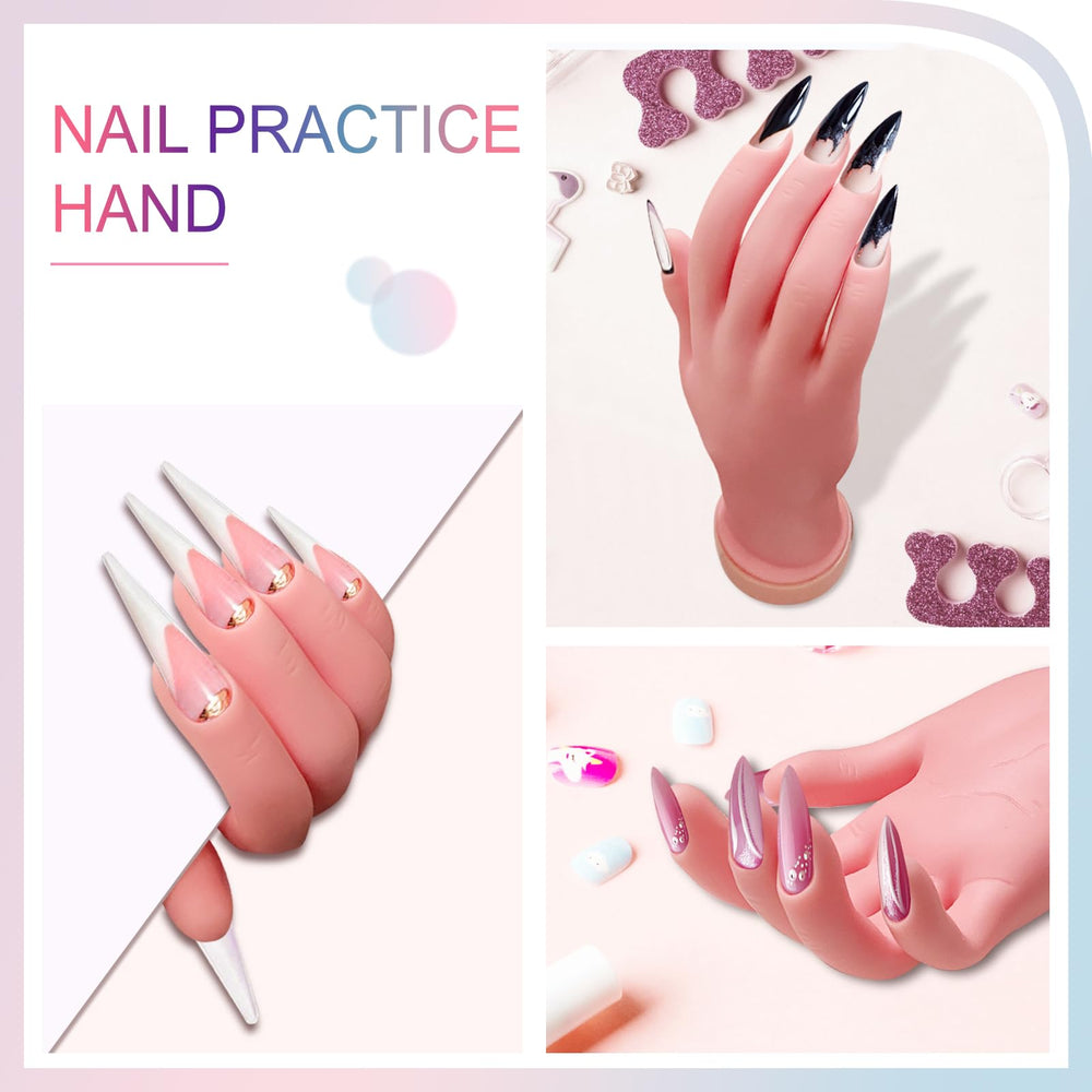 HungGato mannequin on manicure station staged for nail art practice and training