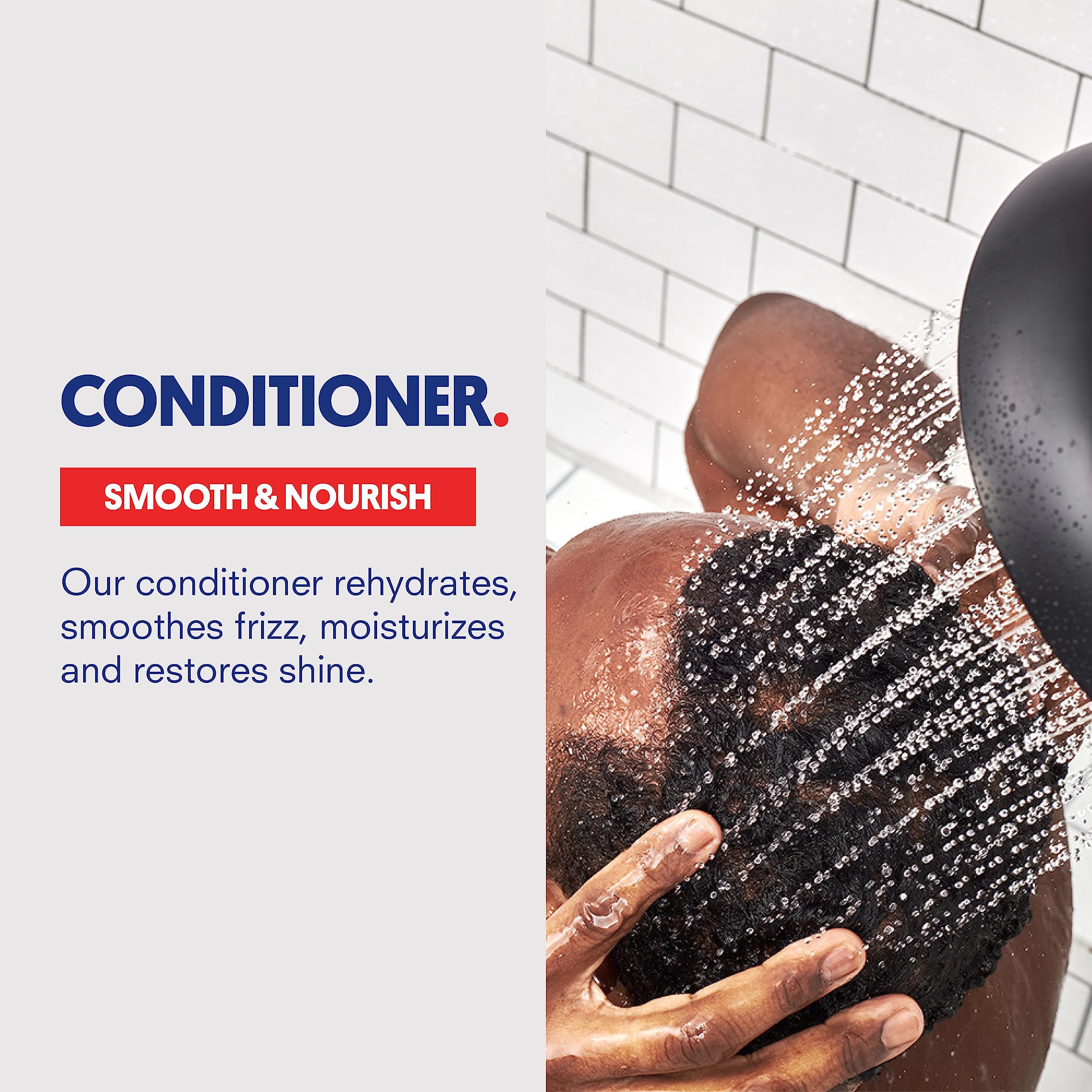 Huron hair in use conditioner application showing smoothing action and frizz control