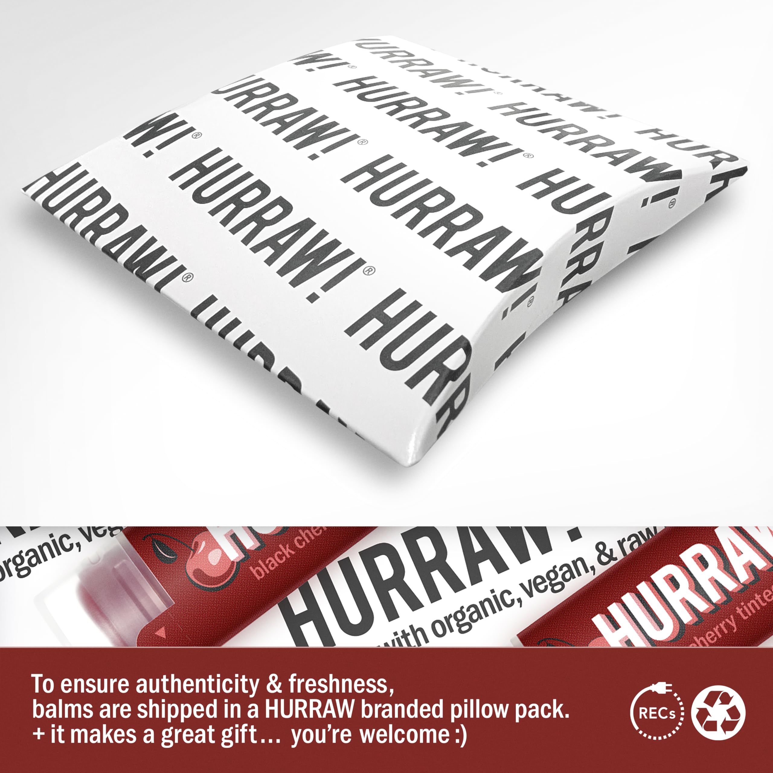 HURRAW! side label showing ingredient list and certifications, assures organic and vegan benefits