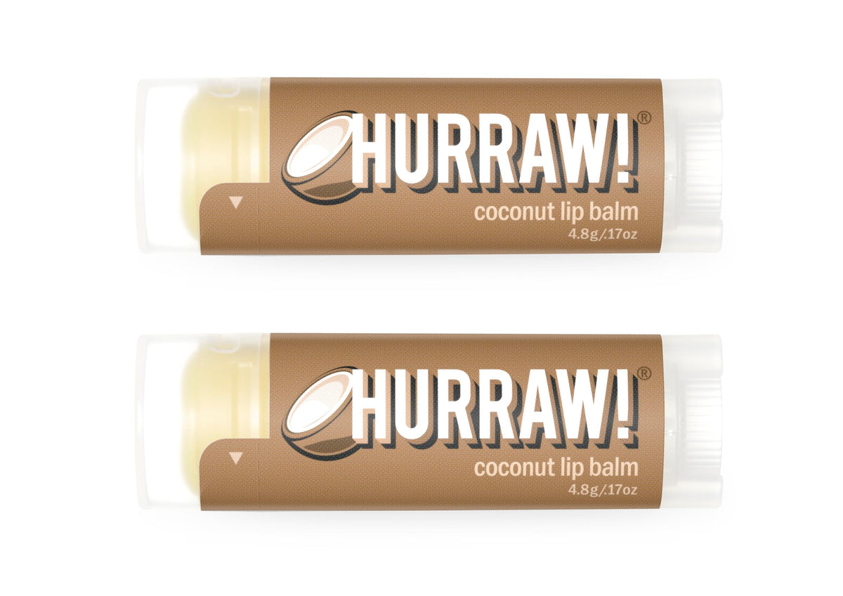 HURRAW! coconut front packaging showing two oval tubes, attractive gift box benefit: convenience