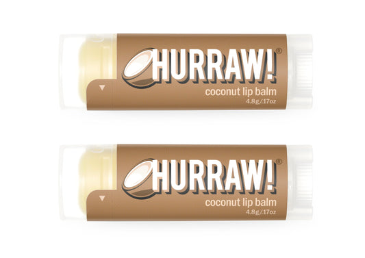 HURRAW! coconut front packaging showing two oval tubes, attractive gift box benefit: convenience