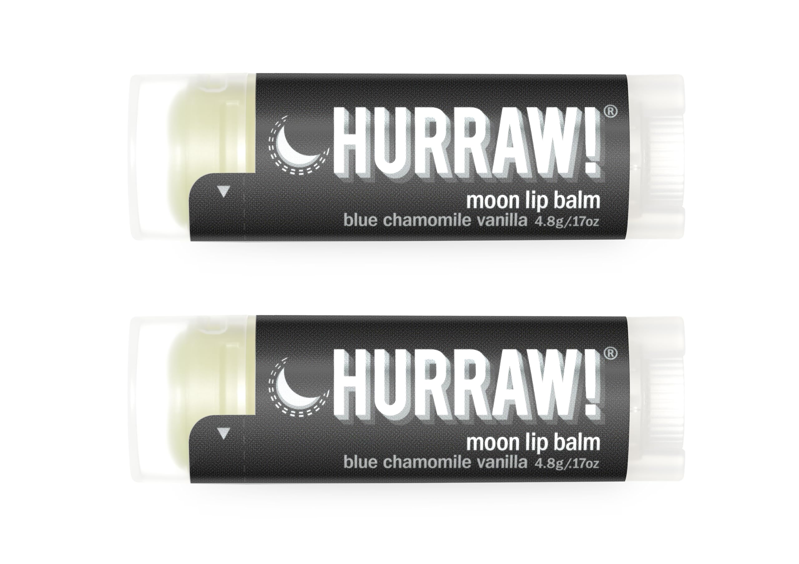 HURRAW! front packaging showing two Moon night treatment tubes and benefits