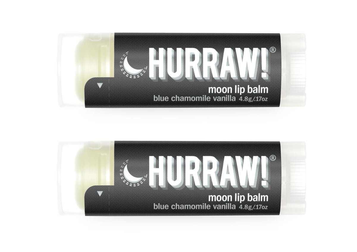 HURRAW! front packaging showing two Moon night treatment tubes and benefits