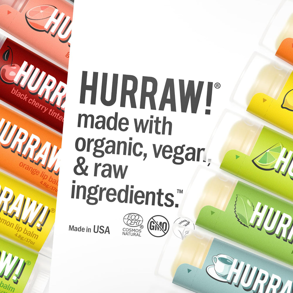 HURRAW! label close-up with vanilla and peru balsam details for calm scent
