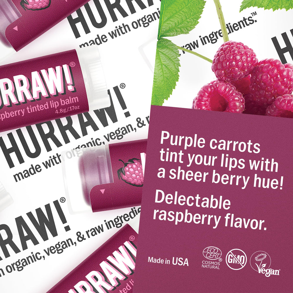Hurraw! texture swipe showing sheer berry tint and moisturizing finish
