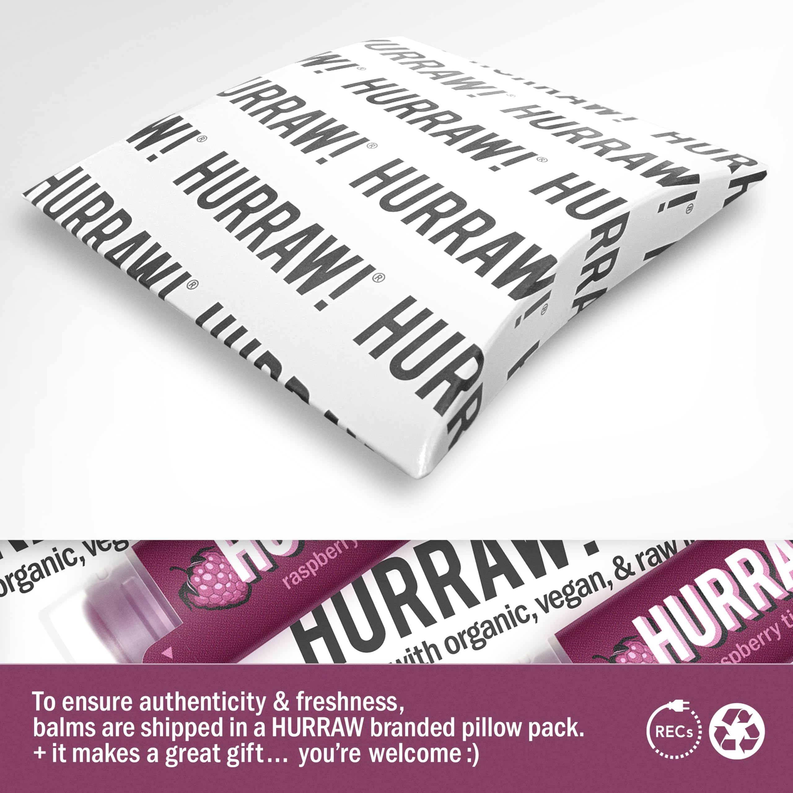 Hurraw! two tubes in white pillow box, ready for gifting and travel