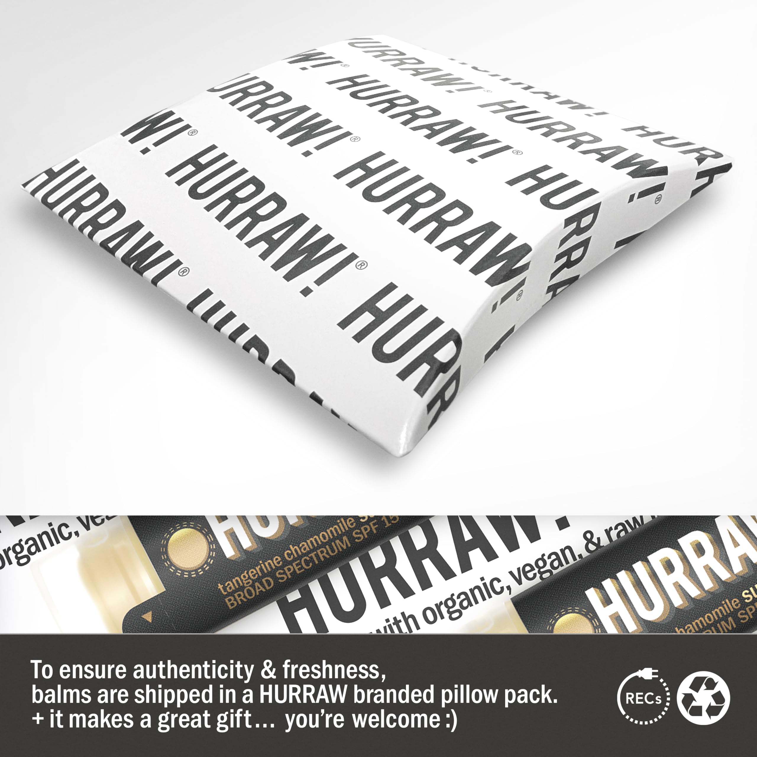Hurraw! tangerine and chamomile tubes together showing flavor variety and balance