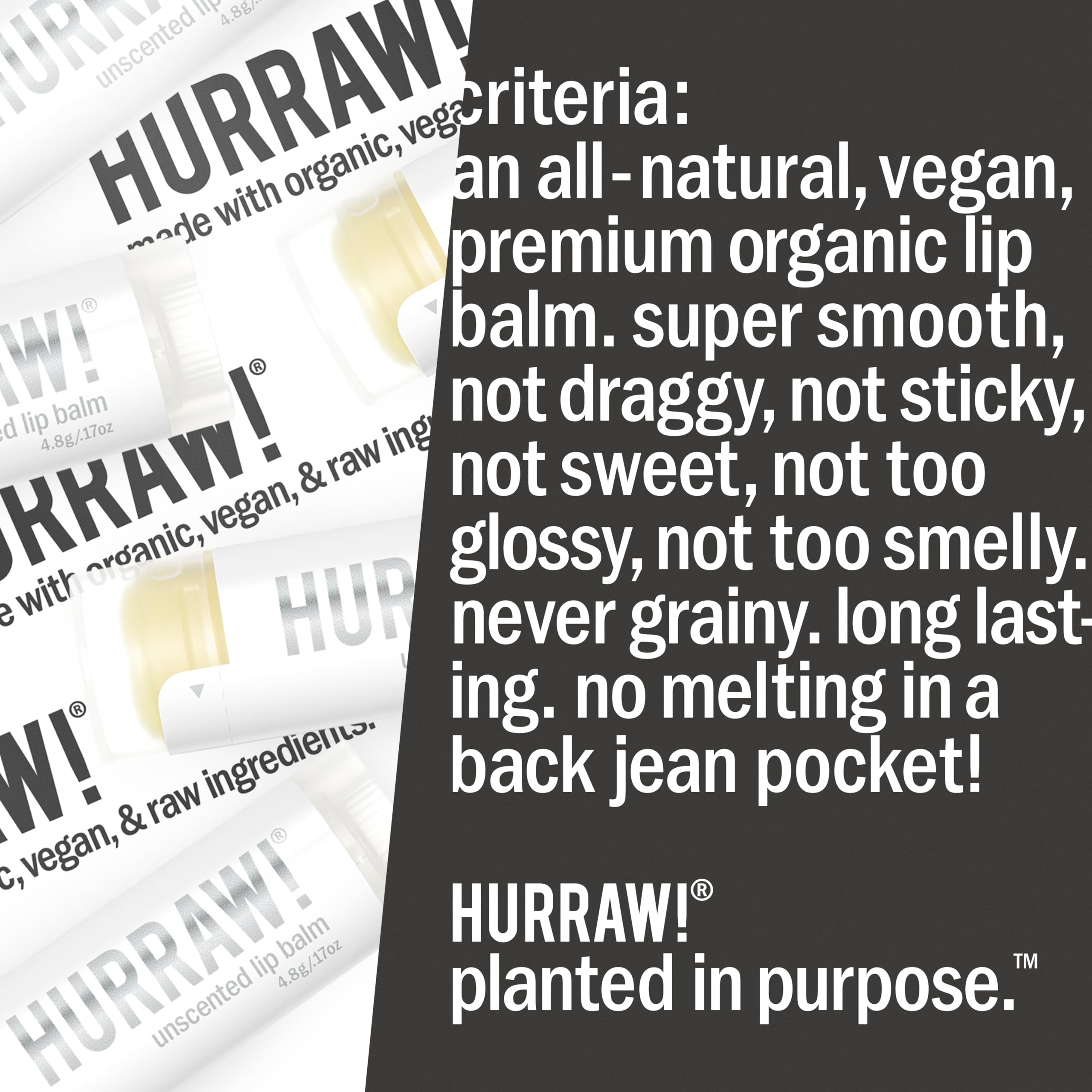Hurraw! unscented ingredients label photo showing organic certifications and transparency