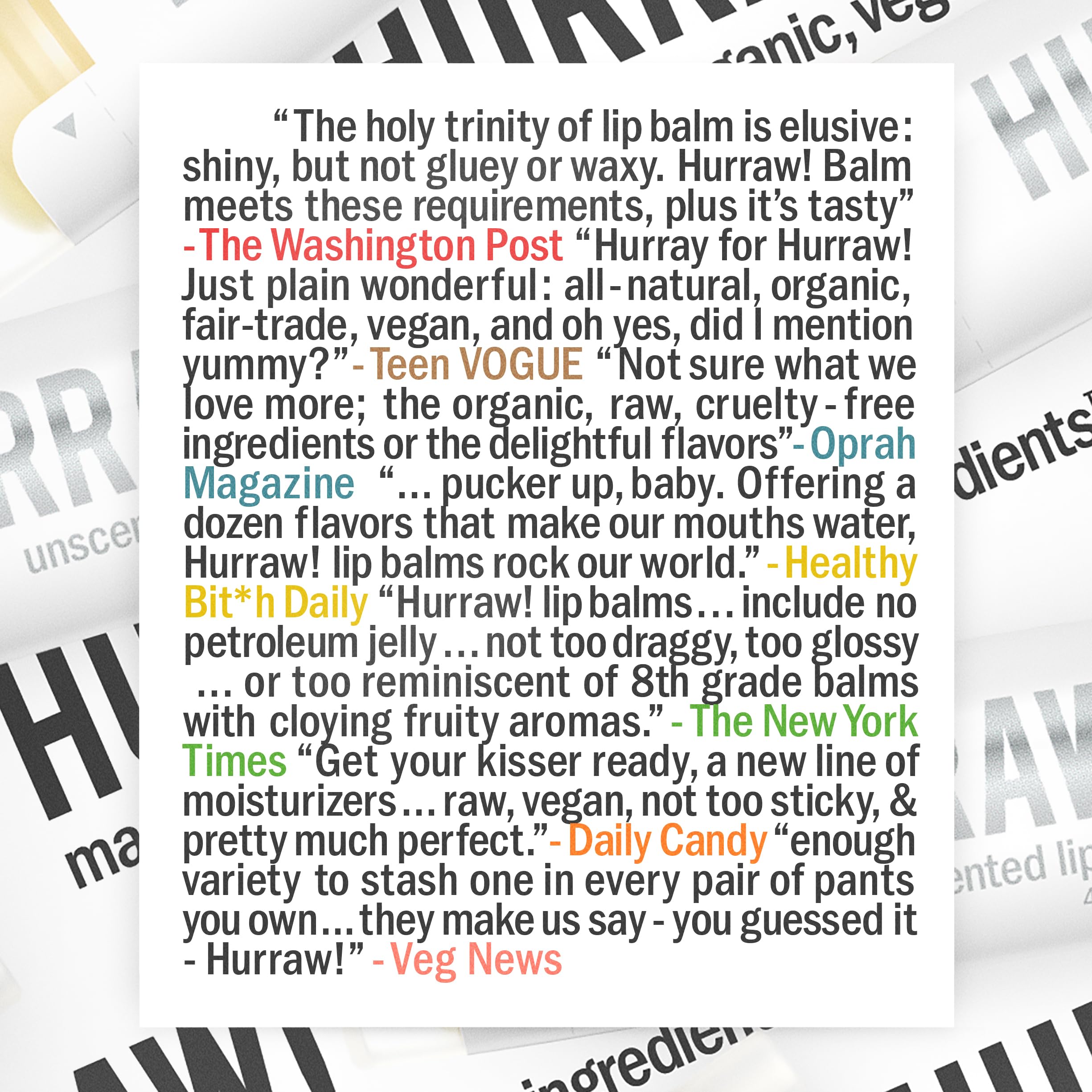 Hurraw! unscented placed in travel bag scene emphasizing convenience for on-the-go use