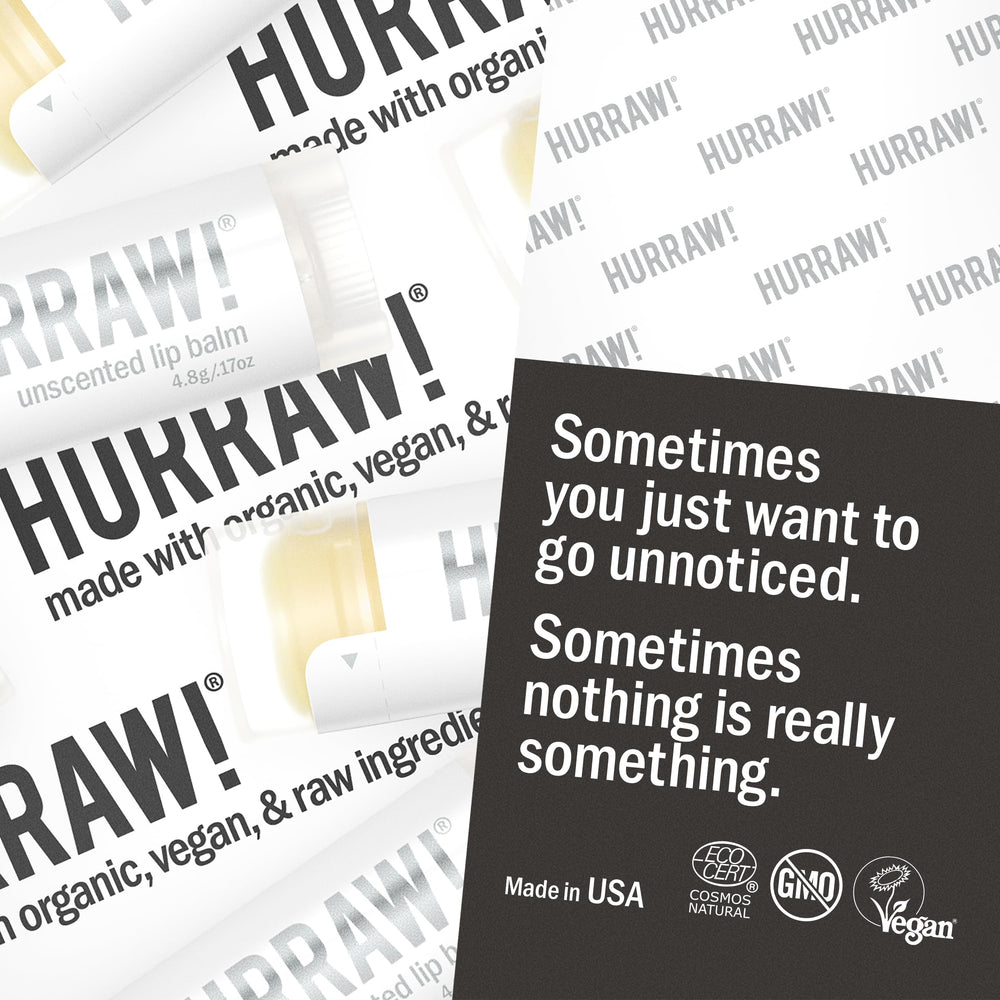 HURRAW! unscented texture swipe on skin showing creamy finish and long-lasting hydration benefit