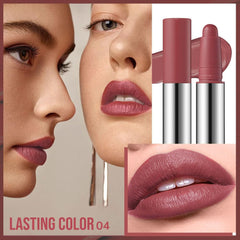 Hxssll on lips demonstrating precise application and long-lasting color benefit