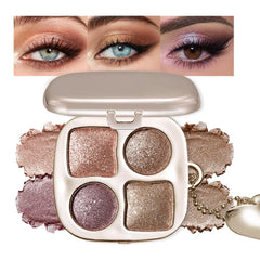 Hxssll open palette displaying four metallic and glitter pans for versatile looks