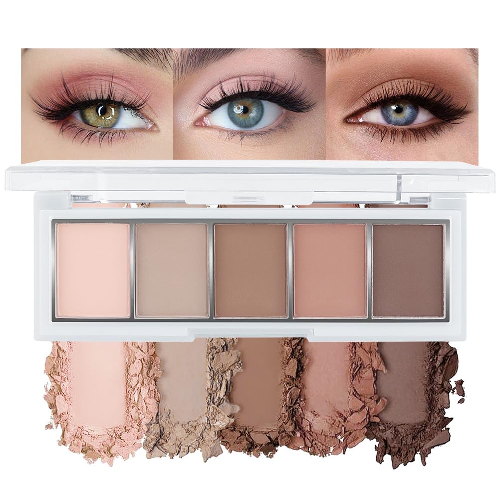 Hxssll palette front view showing neutral peach and brown shades for versatile looks