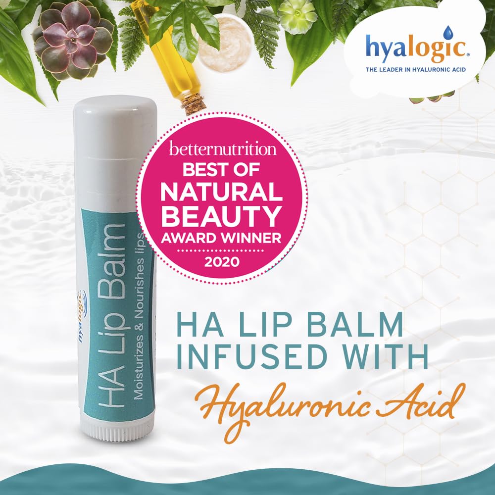 Hyalogic lip balm held in hand to show compact size and convenient portability