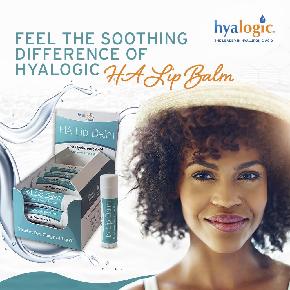 Hyalogic lip balm placed on nightstand suggesting overnight conditioning routine benefit