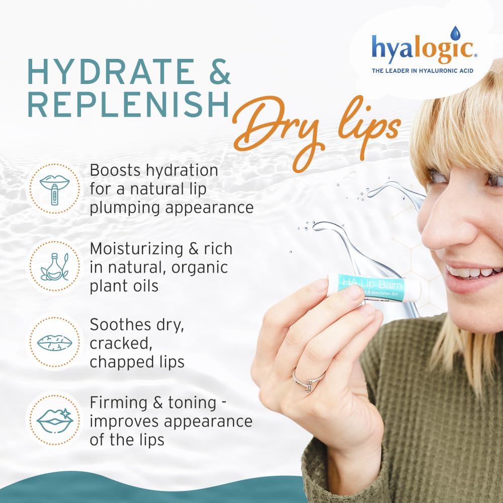 Hyalogic balm texture swipe showing creamy finish and immediate moisturizing effect