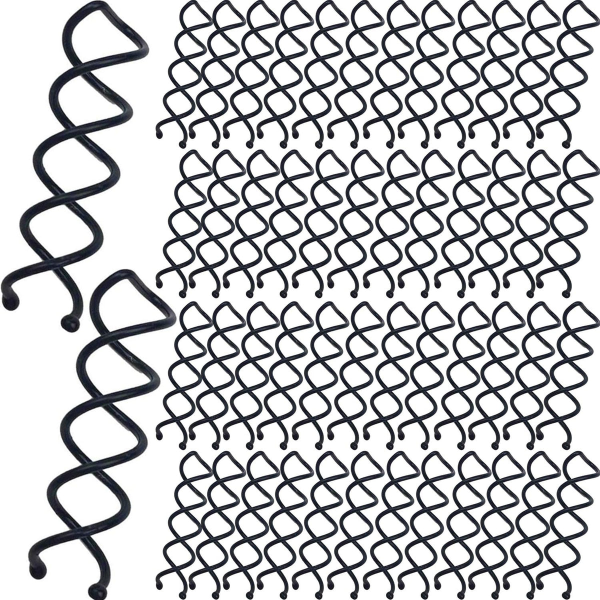Hyamass front packaging showing 50 black spiral hair pins, compact gift-ready storage
