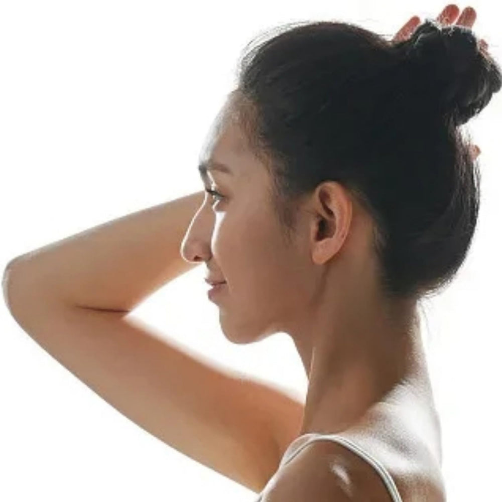 Hyamass spiral pins styled in an elegant bridal updo, discreet and secure