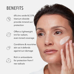 HydroPeptide hand demonstration blending tint into skin illustrating natural coverage benefit