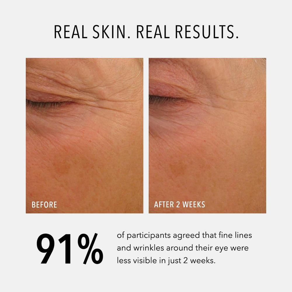 HydroPeptide Eye Authority held in hand to show true size and scale