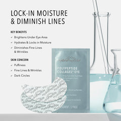 HydroPeptide single under-eye patch close-up highlighting smooth fit