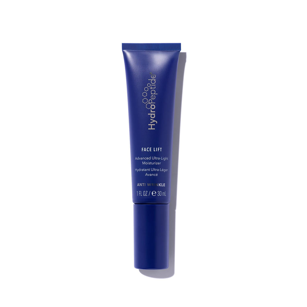 HydroPeptide front packaging showing compact one-ounce tube and branding benefit