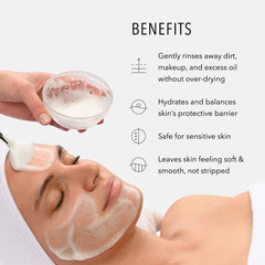 HydroPeptide creamy foam lather close-up highlighting gentle cleansing action benefit