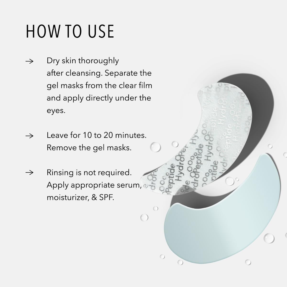 HydroPeptide applied under eye demonstrating immediate de-puffing effect