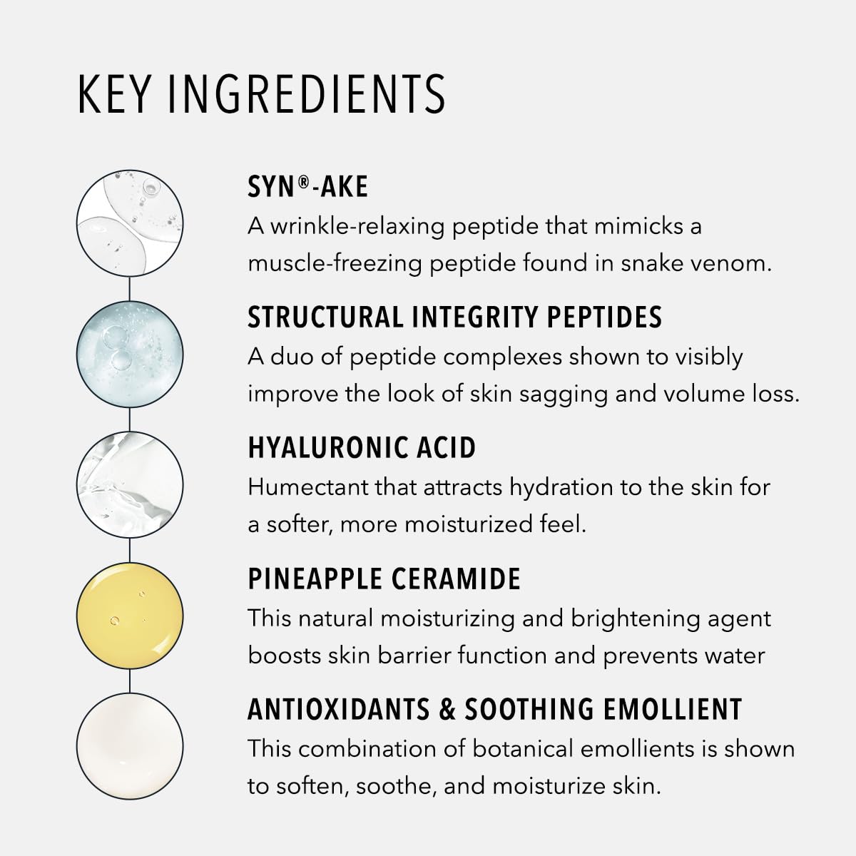 HydroPeptide alongside common items for 1 oz size and travel convenience