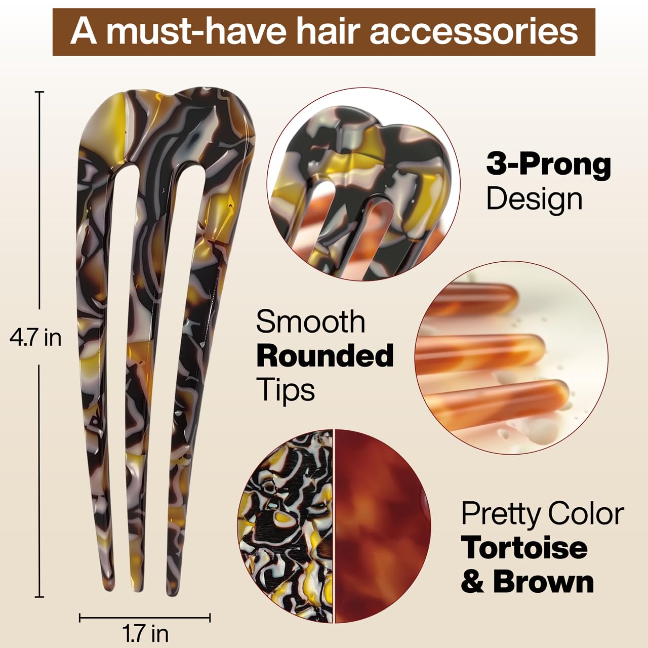 HYFEEL angled detail of prong tips demonstrating snag-free rounded ends for gentle hold