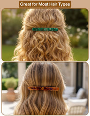 HYFEEL barrette securing a half-up hairstyle offering a neat, stylish look