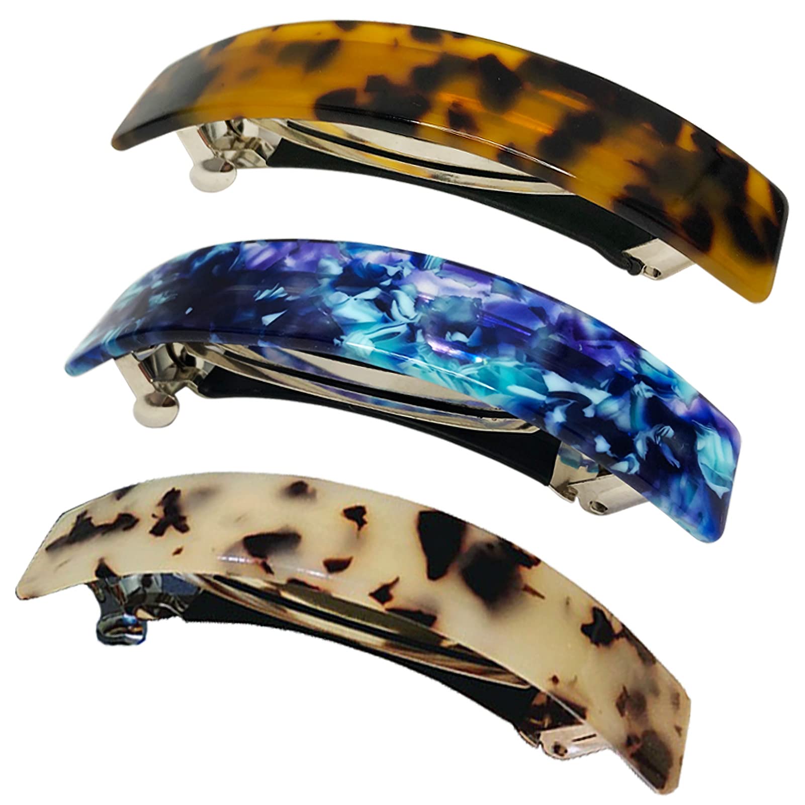 HYFEEL front view tortoise barrette showing classic shape and elegant finish