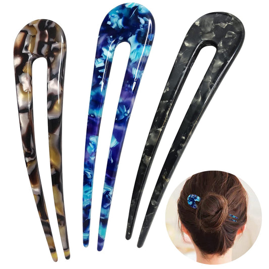 HYFEEL front view of three hair forks showing polished finish and classic shape, elegant hold