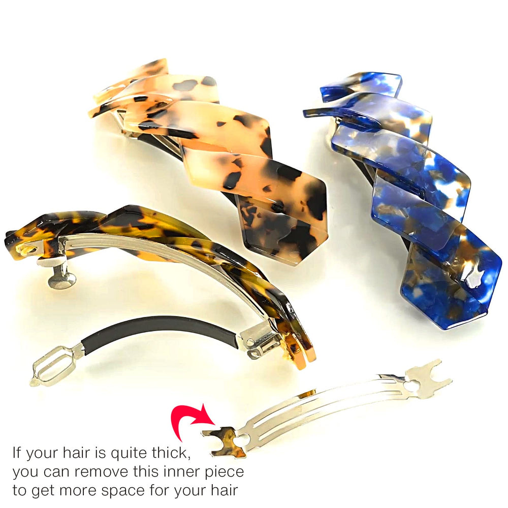 HYFEEL barrette securing half-up hairstyle on model, comfortable all-day hold benefit