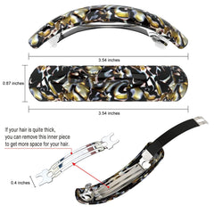 HYFEEL barrette worn in a low ponytail illustrating comfortable all-day hold