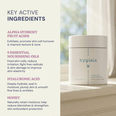 Hygieia + jar beside hand showing 8 oz size for extended use and value