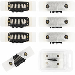 HyunDu front packaging showing six black metal wig clips for secure attachment