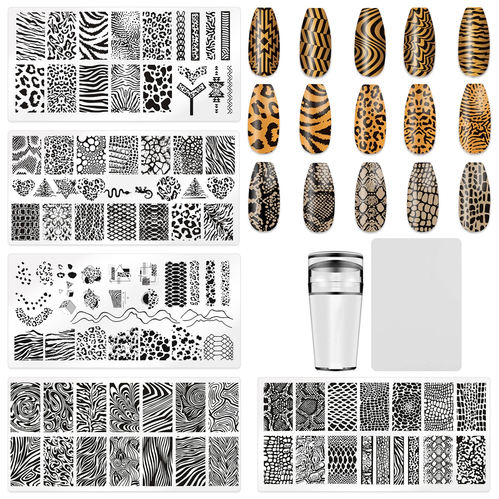 HYWWPFLAY front view of five stamping plates shows variety and convenience