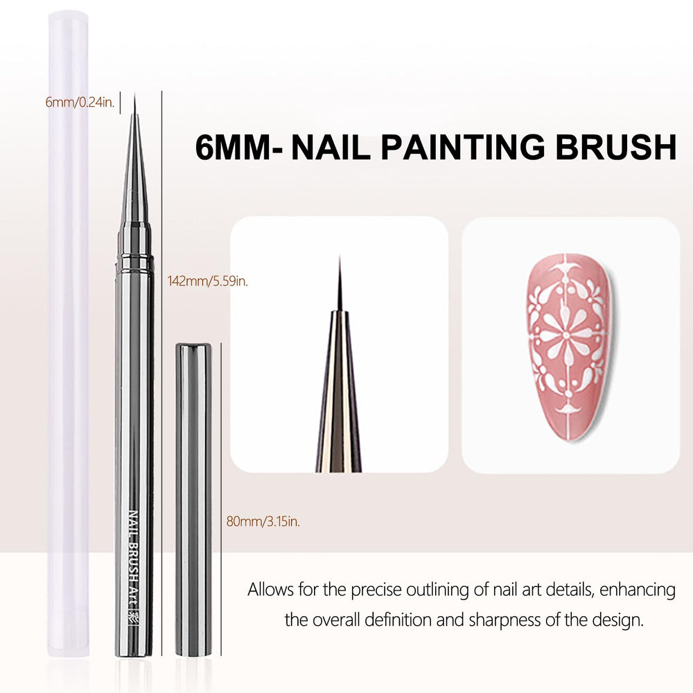 HYWWPFLAY pattern brush creating sample strokes to show full-nail design versatility