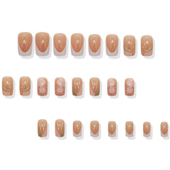 HZJXRT close-up of floral nail detail highlighting precise artwork and glossy finish