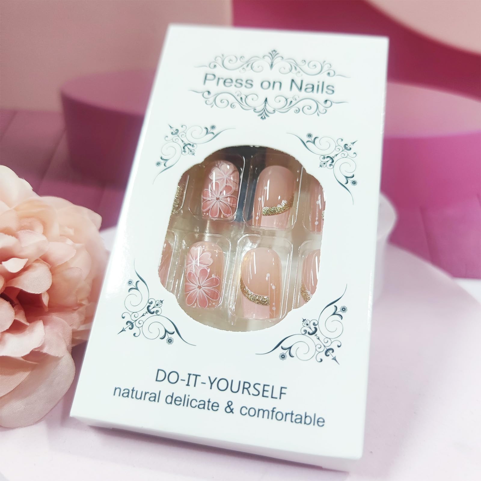 HZJXRT worn nails on hand demonstrating polished French manicure benefit