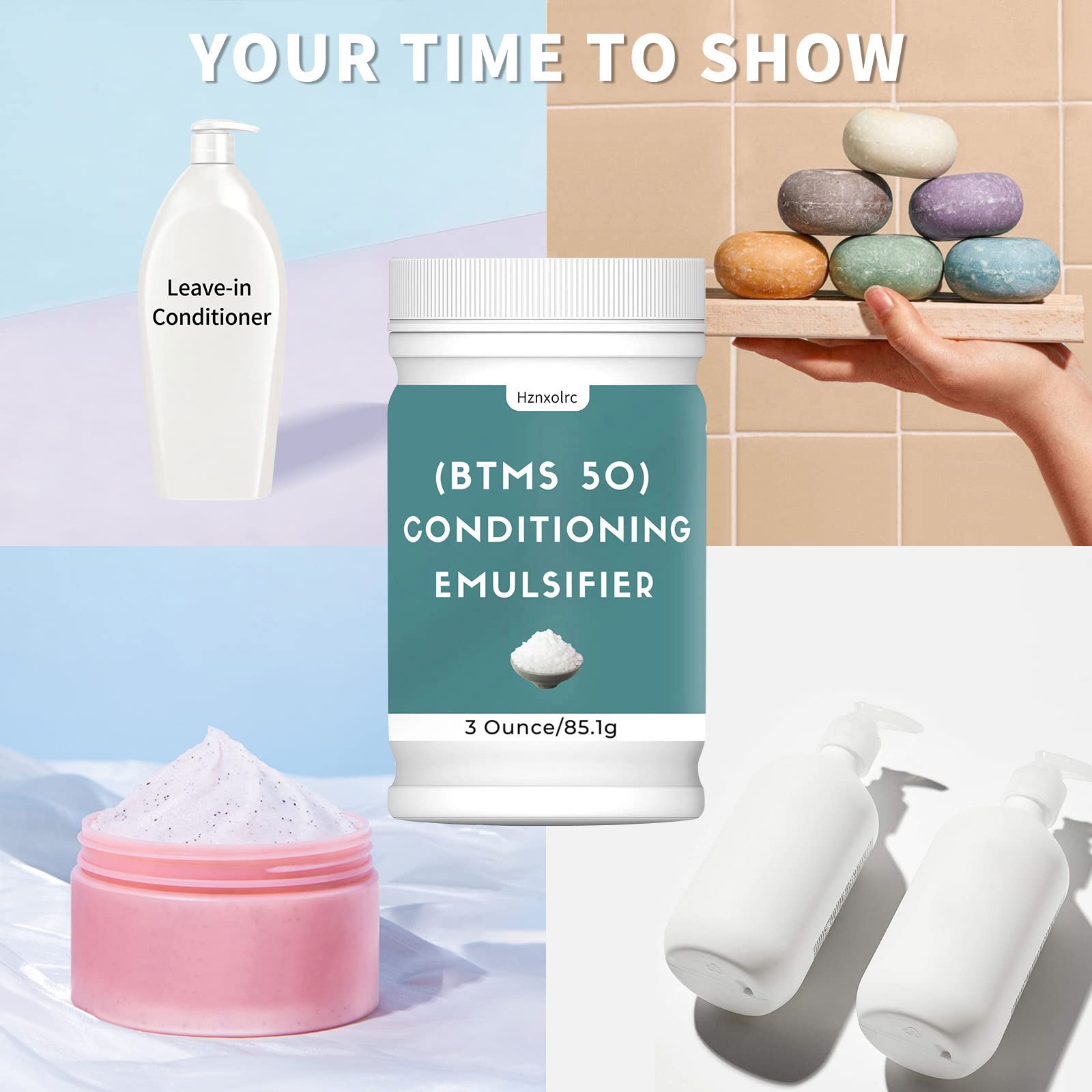 Hznxolrc BTMS 50 applied to hair during conditioning showing detangling benefit